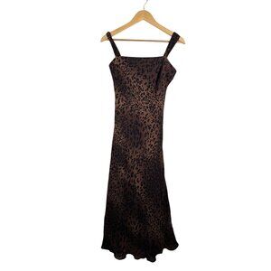 VTG Evan Picone leopard print 90s flare dress midi whimsigoth‎ sz 8